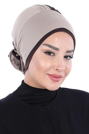 کلاه شنای حجاب قهوه ای زنانه Aisha