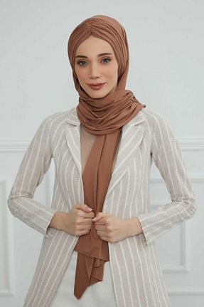 شال قهوه ای زنانه ویسکون Aisha