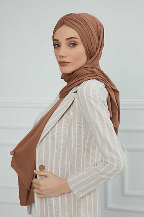 شال قهوه ای زنانه ویسکون Aisha