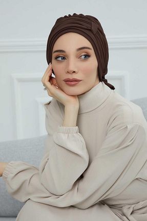 شال قهوه ای زنانه شیفون Aisha
