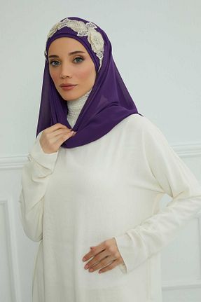 شال بنفش زنانه شیفون Aisha