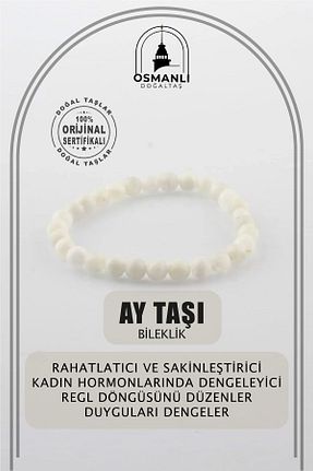 دستبند جواهر سفید زنانه سنگ طبیعی OSMANLI DEĞERLİ TAŞ - کد 321696522