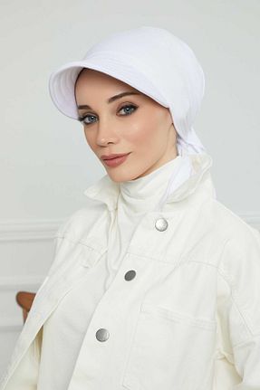 کلاه شنای حجاب سفید زنانه Aisha