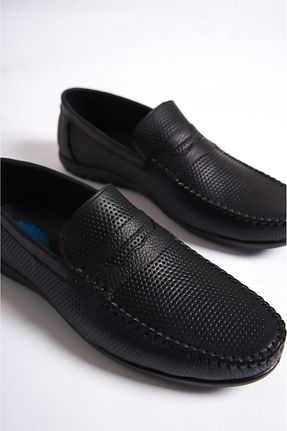 کفش لوفر مشکی مردانه چرم خالص Mubiano - کد 730755634