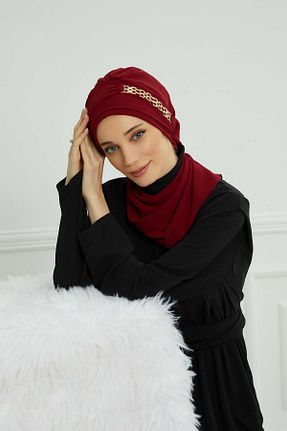 شال زرشکی زنانه شیفون Aisha