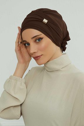 شال قهوه ای زنانه شیفون Aisha