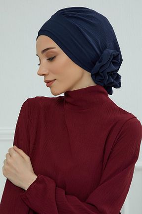 شال سرمه ای زنانه پنبه پلی استر Aisha