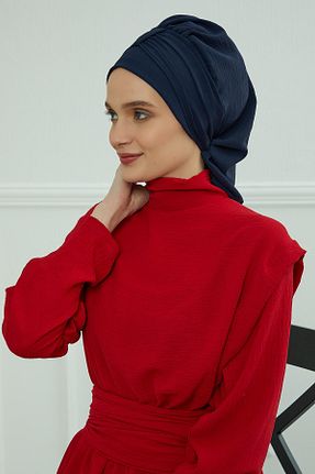 شال سرمه ای زنانه پنبه پلی استر Aisha