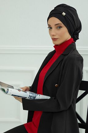 شال مشکی زنانه پنبه پلی استر Aisha