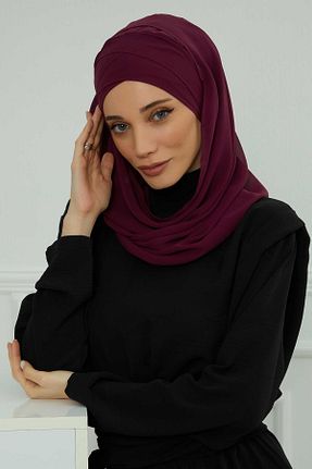 شال بنفش زنانه پلی استر Aisha