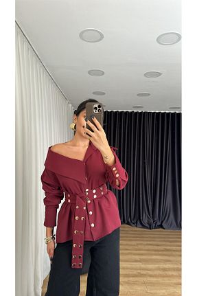 پیراهن زرشکی زنانه رگولار HARMONY GLOBAL - کد 867626300