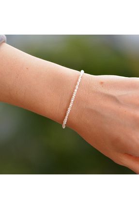 دستبند جواهر سفید زنانه مروارید Taş Sandığı - کد 57375858