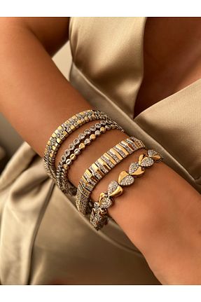 دستبند استیل (فولاد) طلائی زنانه استیل (فولاد) İNN JEWELLERY - کد 867661425