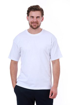 تیشرت سفید مردانه اورسایز WERRONİ - کد 867663318