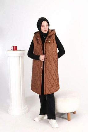 جلیقه حجاب قهوه ای زنانه رگولار exxitcollection - کد 867674103