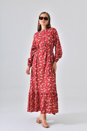 لباس زرشکی زنانه بافتنی Saade - کد 751689422