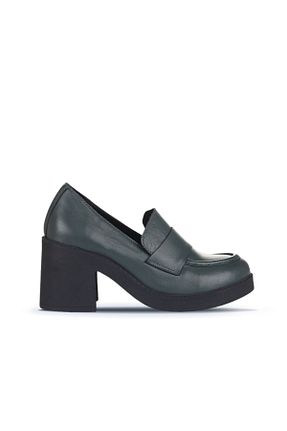کفش پاشنه بلند کلاسیک سبز زنانه چرم Bueno Shoes - کد 867717873