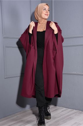 پانچو حجاب زرشکی زنانه پنبه ای Nowa Scarf - کد 867715680