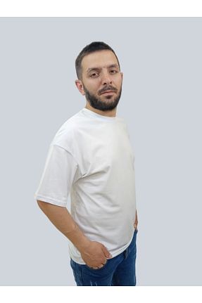 تیشرت سفید مردانه اورسایز Booss Milano - کد 833198331