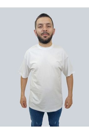 تیشرت سفید مردانه اورسایز Booss Milano - کد 833198331
