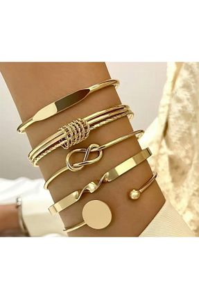 دستبند استیل (فولاد) طلائی زنانه استیل (فولاد) Lala - کد 867719808