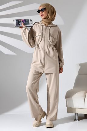 ست بالاتنه و پائین تنه حجاب طوسی زنانه Relaxed Mihran Butik - کد 867739672