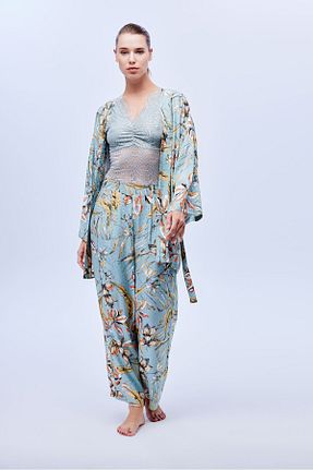 ست لباس راحتی آبی زنانه گلدار MAISON NIDA - کد 867757797