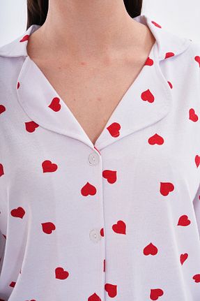 ست لباس راحتی سفید زنانه چاپی Arvin Pijama - کد 867448141