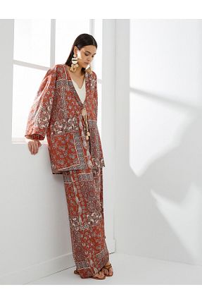 کیمونو و کافتان قهوه ای زنانه ویسکون Koton - کد 801350731