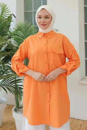 تونیک حجاب نارنجی زنانه پلی استر Armine TREND - کد 868591730