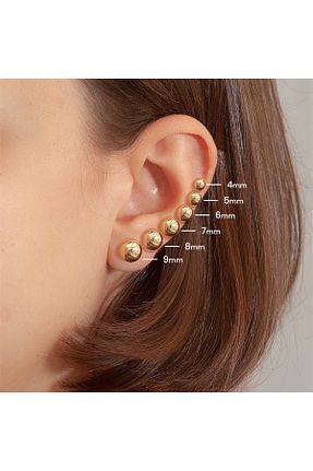 گوشواره طلا طلائی زنانه 14 عیار ZENGER GOLD - کد 121410151