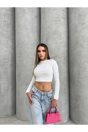 بلوز سفید زنانه ساده İKLİM LİFE - کد 867983874