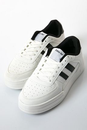 کفش اسنیکر سفید زنانه بند دار Shoes Time - کد 868016385