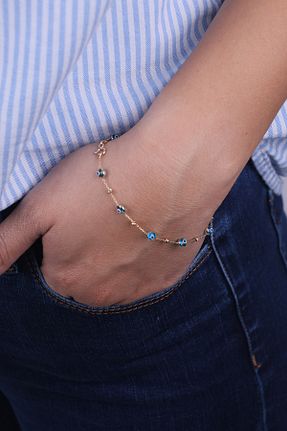 دستبند طلا زرد زنانه 14 عیار Naze Kuyumculuk - کد 868017167