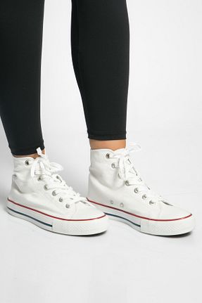کفش اسنیکر سفید زنانه بند دار Shoes Time - کد 868016409