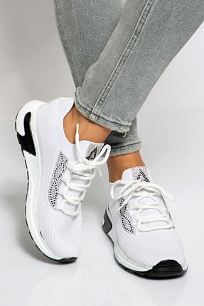 کفش اسنیکر سفید زنانه بند دار Shoes Time - کد 868016210