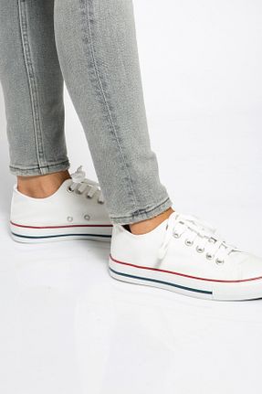کفش اسنیکر سفید زنانه بند دار Shoes Time - کد 868016355