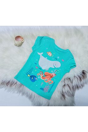 تیشرت سبز بچه گانه یقه دوچرخه DİSNEY - کد 868052382
