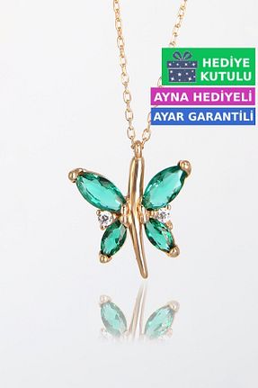 گردنبند نقره سبز زنانه 925 عیار Jewelmim - کد 836336429