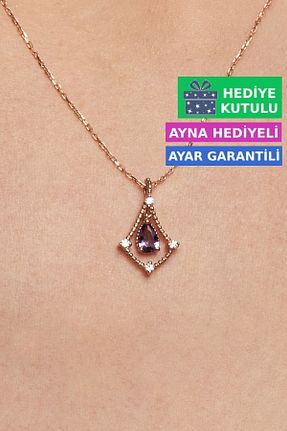 گردنبند نقره صورتی زنانه 925 عیار Jewelmim - کد 124884414