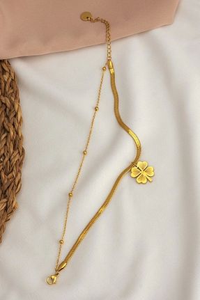 دستبند استیل (فولاد) طلائی زنانه استیل (فولاد) Mrs Flower - کد 176538767