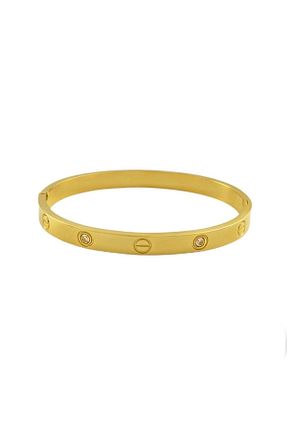 دستبند استیل (فولاد) طلائی زنانه استیل (فولاد) mrsflower jewelry - کد 799634372