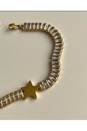 دستبند استیل (فولاد) طلائی زنانه استیل (فولاد) mrsflower jewelry - کد 772735448