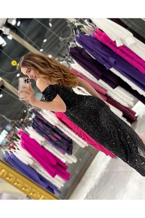 لباس مجلسی و فارغ التحصیلی مشکی زنانه پولک دوزی missswans - کد 776671752
