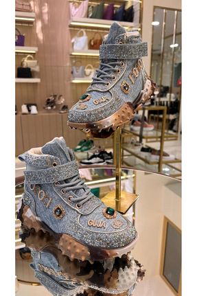 کفش اسنیکر آبی زنانه بند دار Guja - کد 868110357