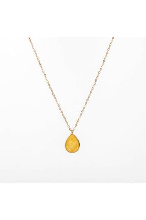 گردنبند استیل ( فولاد ) زرد زنانه استیل ضد زنگ Paleo - کد 868106215
