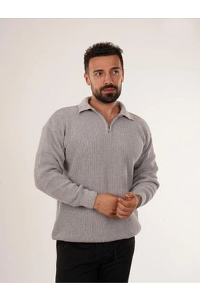 سوئیشرت طوسی مردانه ساده SCSARVİN - کد 868877838