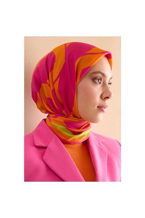 روسری صورتی پنبه پلی استر Cardion - کد 839825357