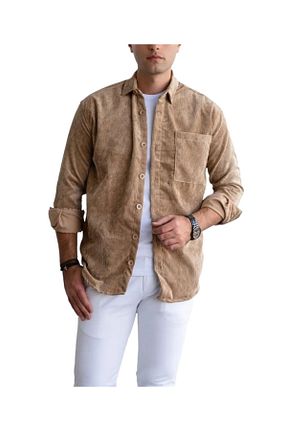 پیراهن بژ مردانه اسلیم فیت ANBAR - کد 868268923