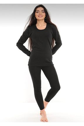 ست بالاتنه و پائین تنه مشکی زنانه بافتنی Doruk - کد 868330038